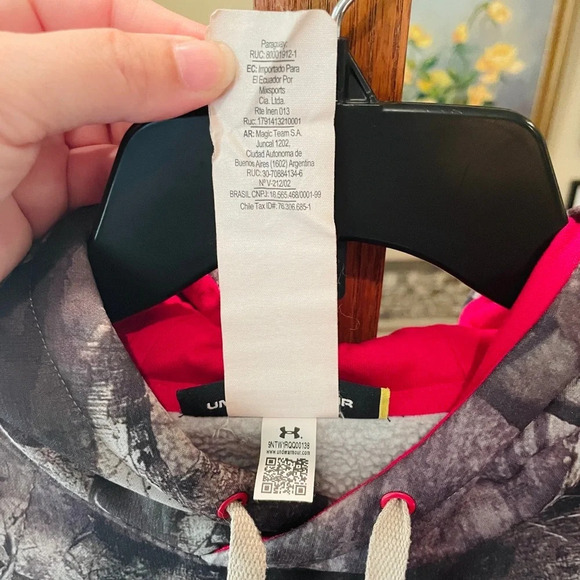 Under Armour Mossy Oak women’s camo pullover hoodie SZ M camo & pink - Picture 13 of 14